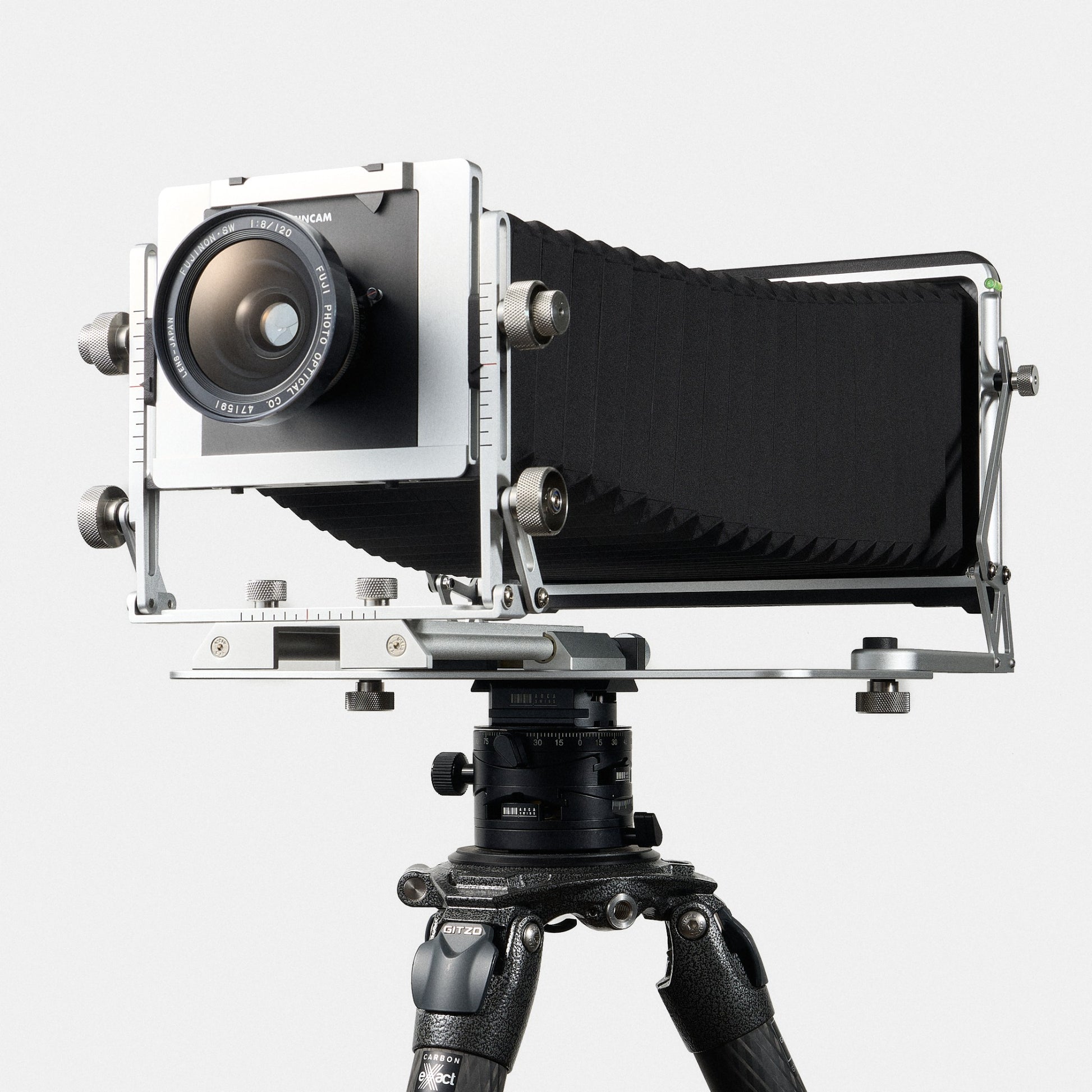 HSINCAM 410 4×10 large format camera with black bellows extended